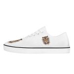White Canvas Sneakers with Watercolor Tiger Prints